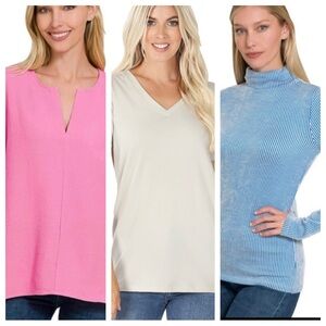 BUNDLE (3) Zenana tops! NEW! Size large
